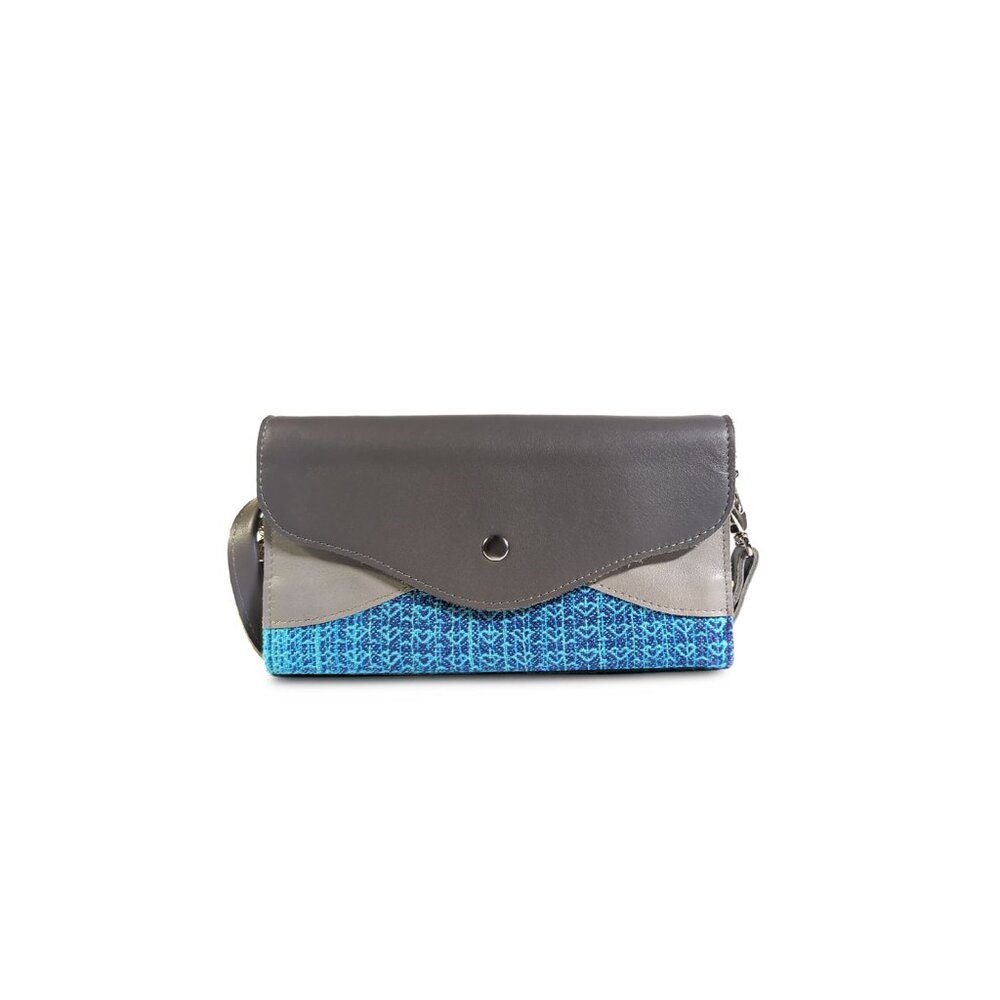 Cin by Cindy Jeurissen Handbag Convertible Crossbody Clutch Gray Leather